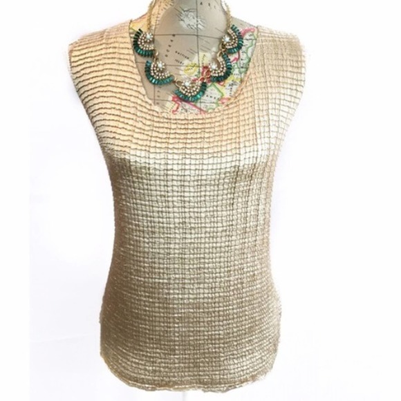 Dress Barn Tops - Champagne texture sleeveless Top